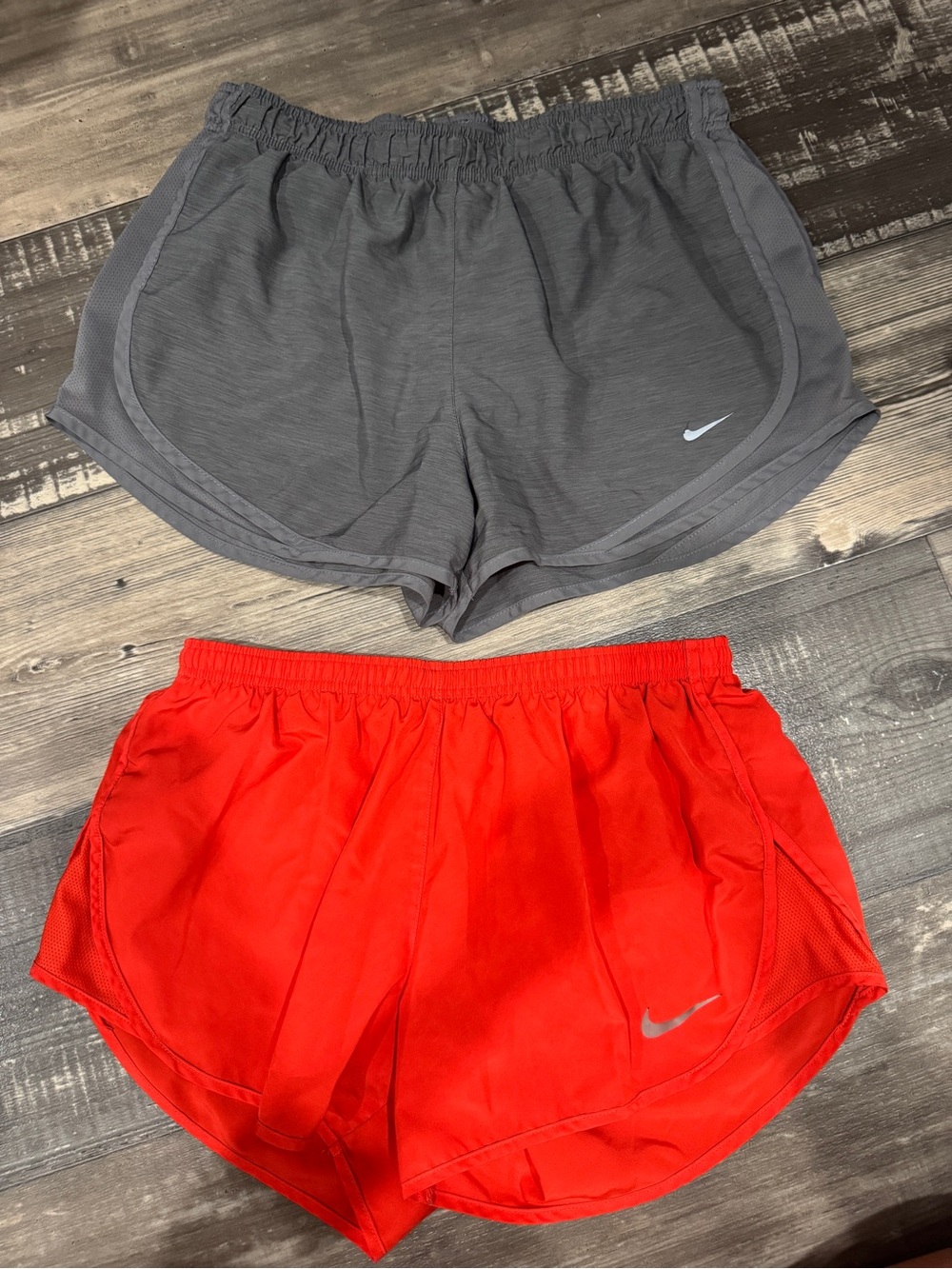 Nike Women's Athletic Shorts — Gray & Red